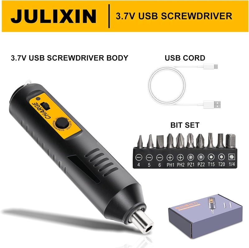 Julixin Cordless Screwdriver Rechargeable – Compact Battery Operated Electric Screw Driver with Magnetic Bits, Type-C Charging, 12 Bits & Storage Box – Small Power Screwdriver for DIY & Repairs - Image 2